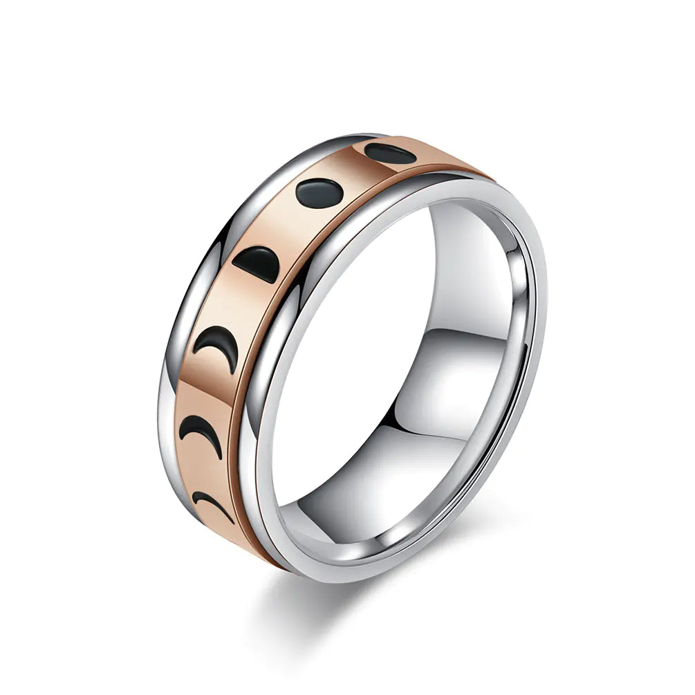 Rotatable Titanium Steel Ring for Anxiety Relief