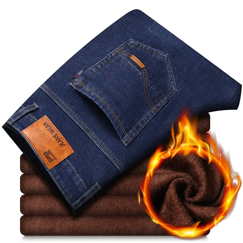 Velvet-Lined Men's Leisure Jeans