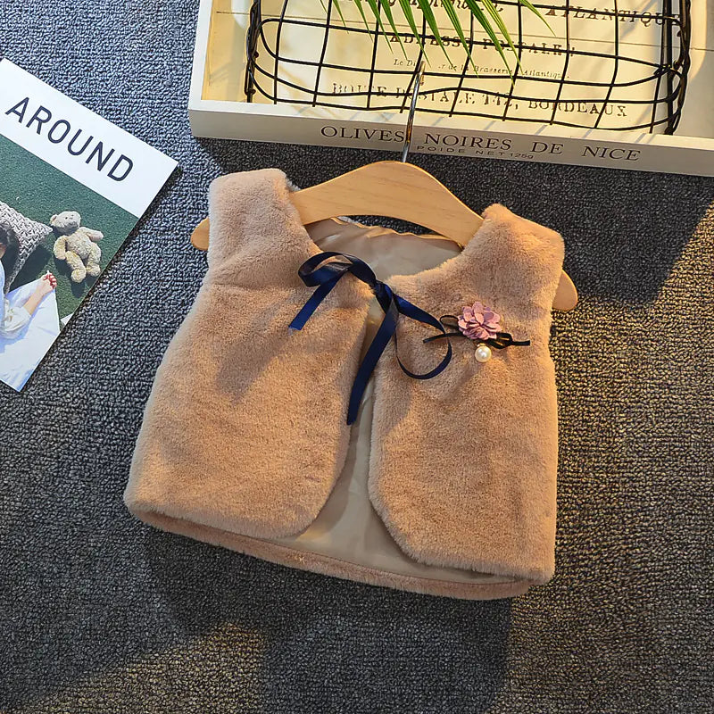 Furry Cotton Girl's Vest