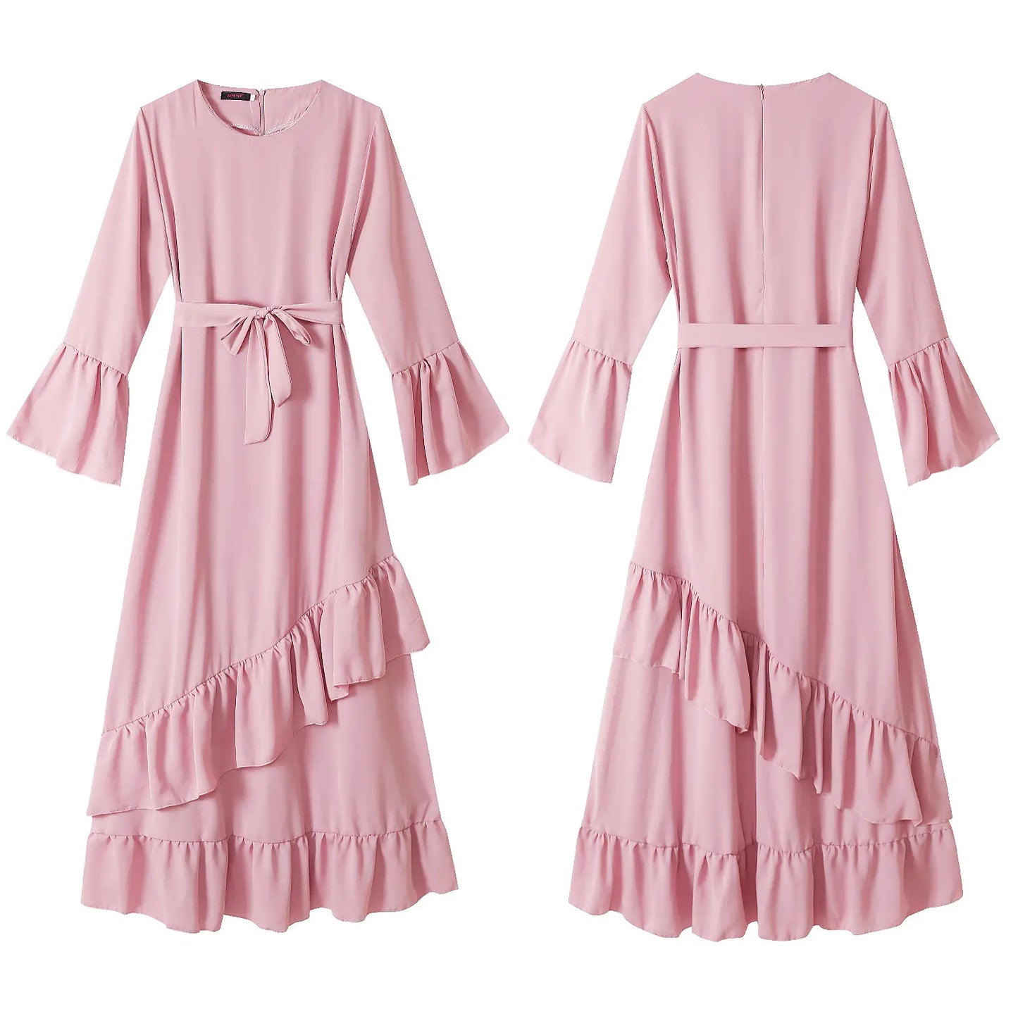 Elegant Muslim Girl's Long Dress - Traditional Arabic Style