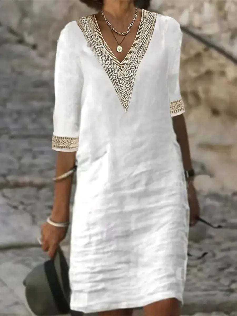 Autumn Bliss Cotton Midi Dress