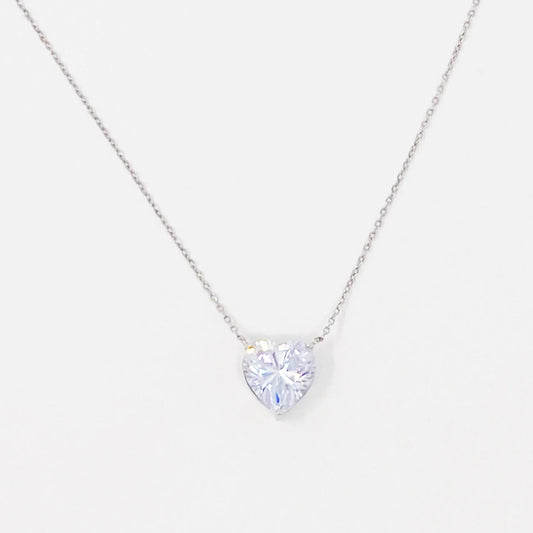 Elegant Sterling Silver Heart Pendant Necklace