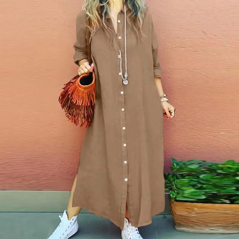 2023 Elegant Long Sleeve Muslim Cardigan Dress