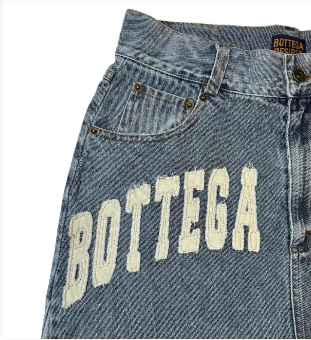 Vintage Alphabet Denim Shorts for Men