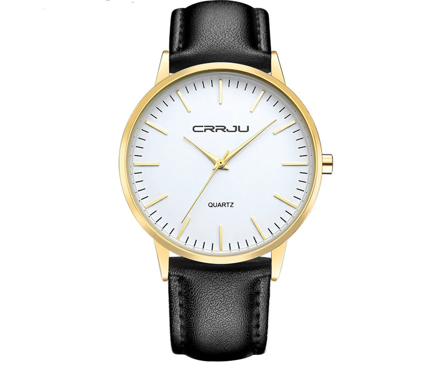 Men's Sleek Leather Strap Watch - Modern Look