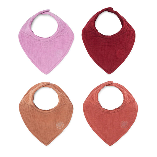 Parker Baby Soft Muslin Drool Bibs - 4 Pack Rose Set