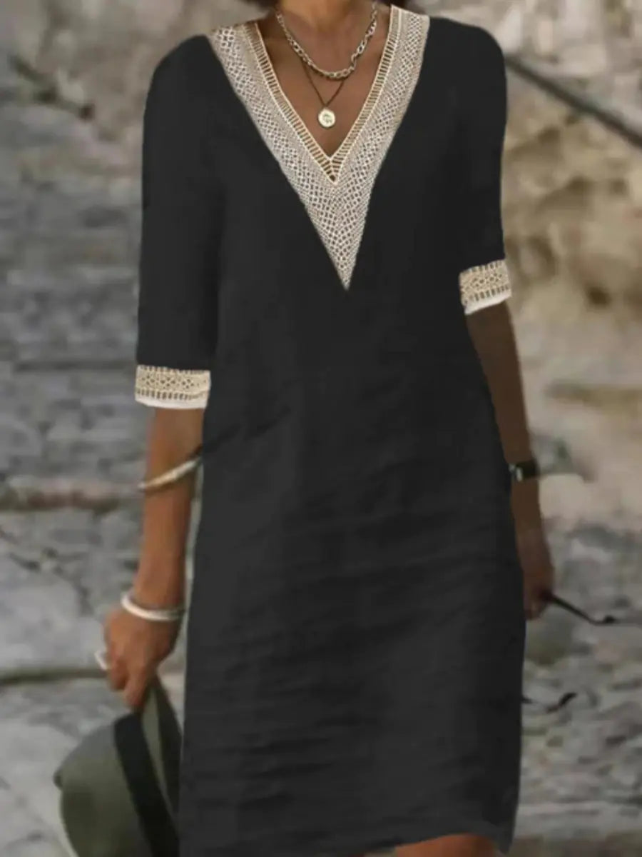 Autumn Bliss Cotton Midi Dress