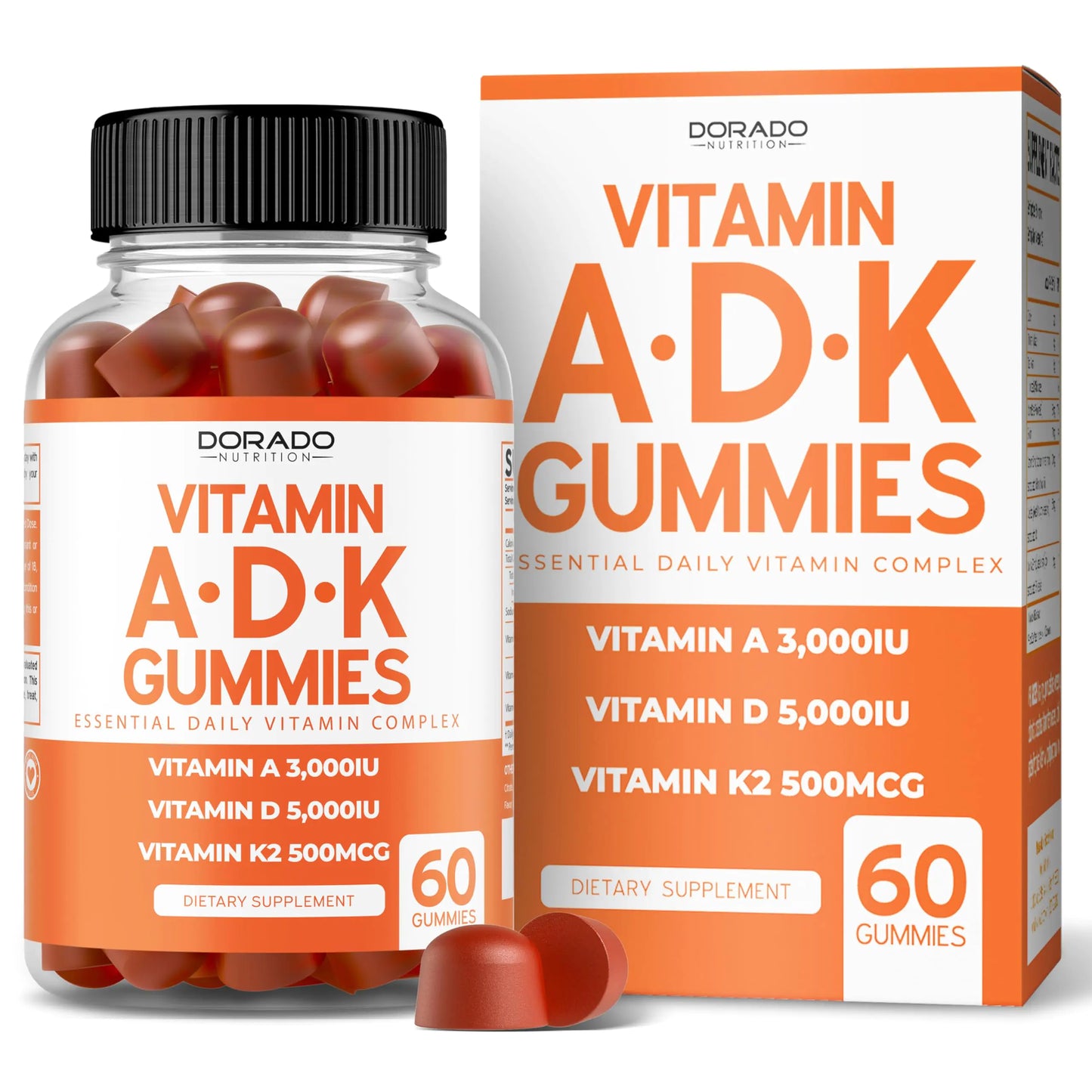 ADK Max Power D3 K2 Gummies - Sugar-Free & Vegan - Made in USA