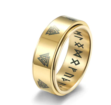 Stainless Tri-Spin Patterned Ring