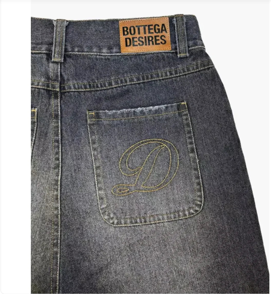 Vintage Alphabet Denim Shorts for Men