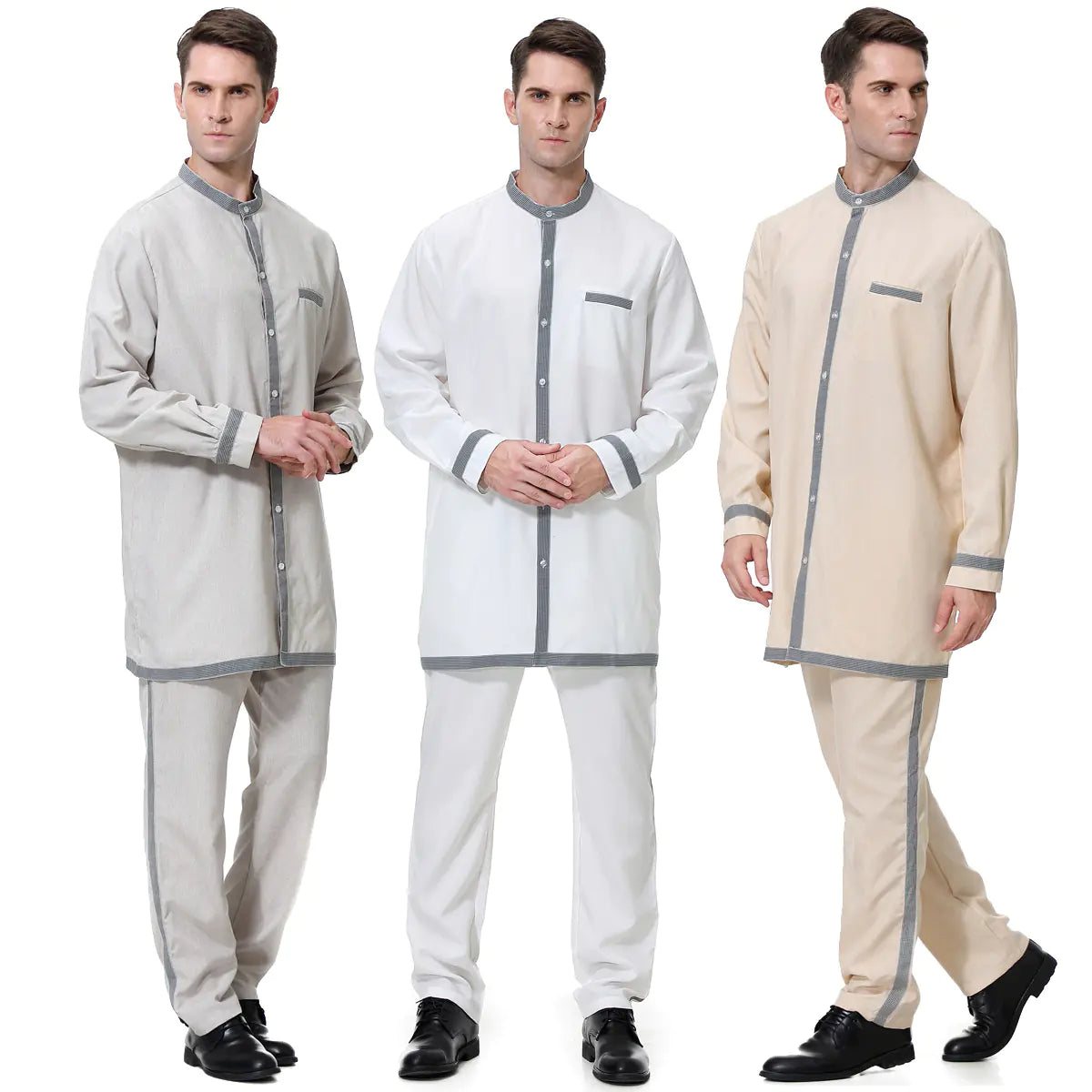 Elegant Men's Muslim Robe Ensemble