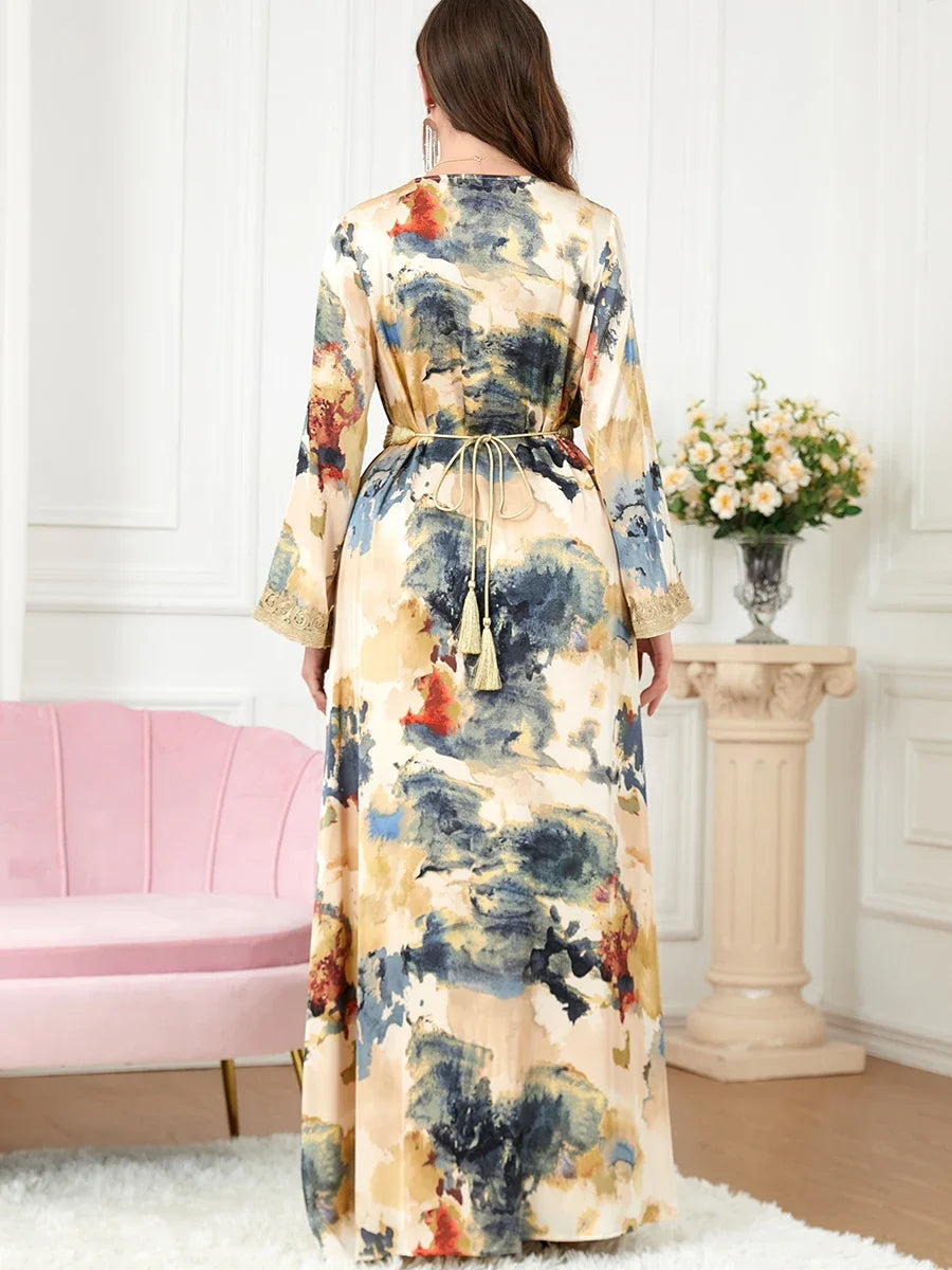 Elegant Morocco Embroidered Abaya Set