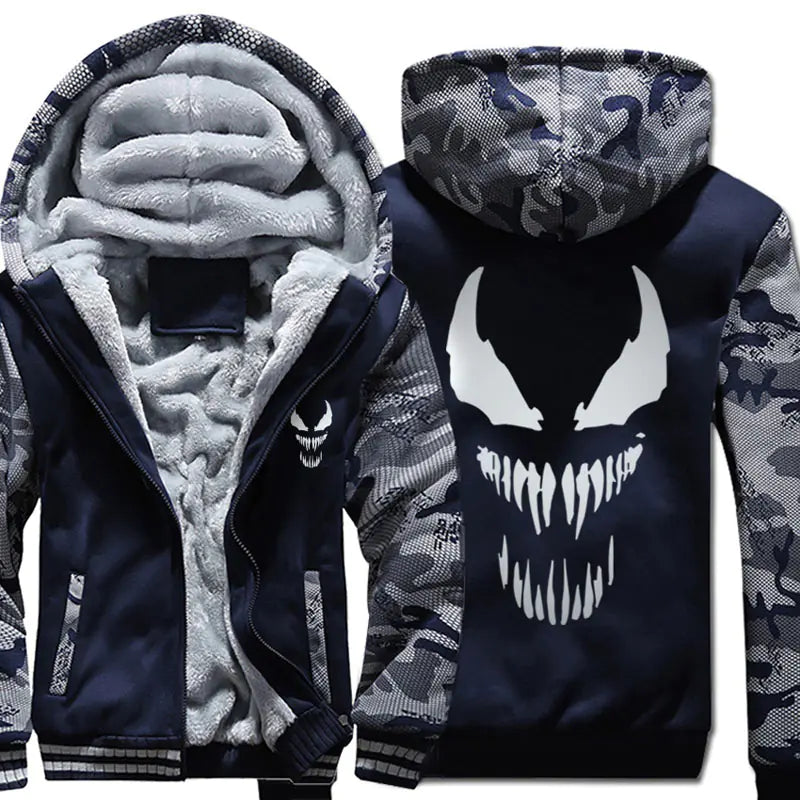 Men's Venom Print Zip-Up Hoodie