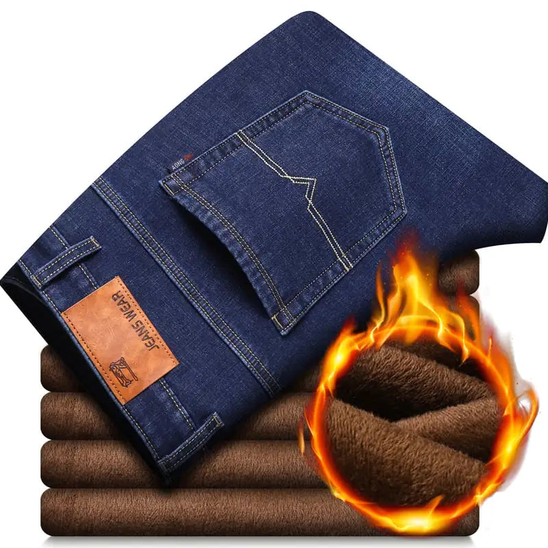 Velvet-Lined Men's Leisure Jeans