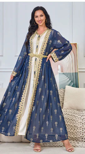 Elegant Arabic Embroidered Dress Set