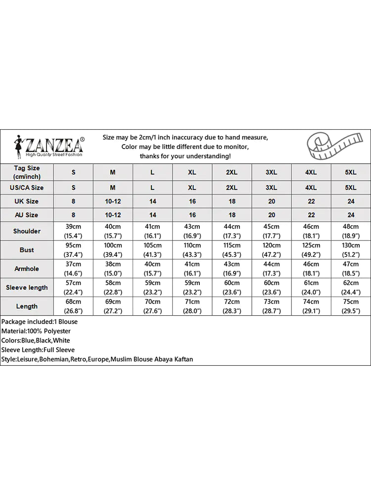 ZANZEA Elegant Floral Muslim Tunic