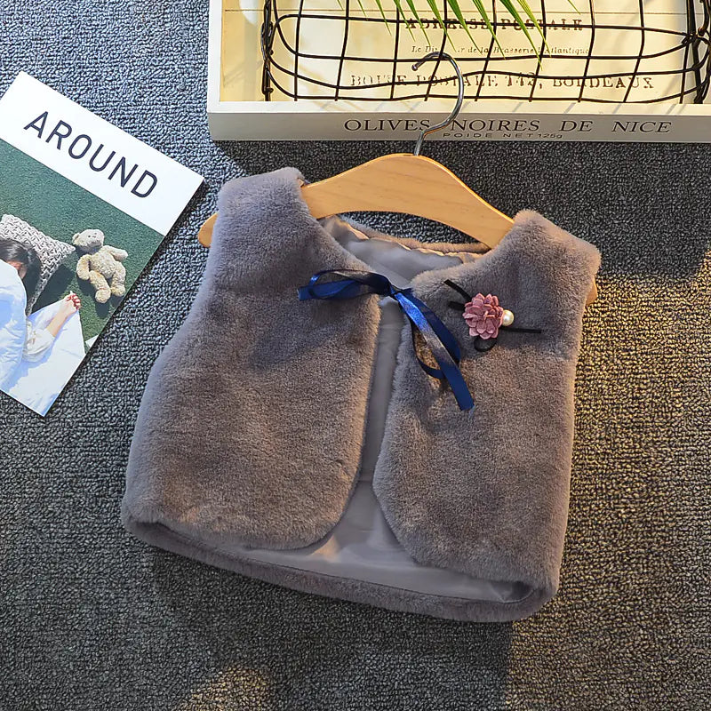 Furry Cotton Girl's Vest