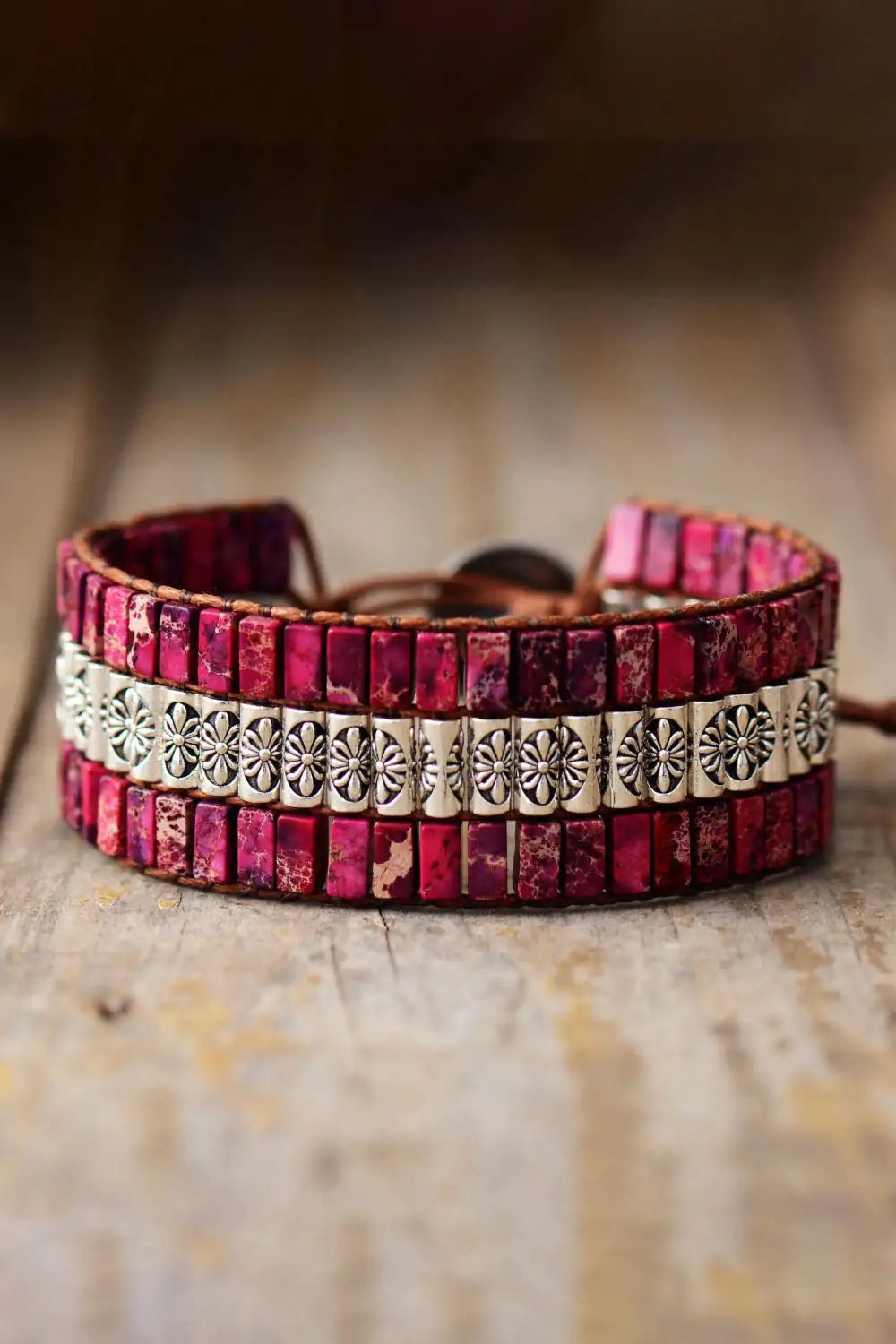 Artisan Triple-Tier Stone Bracelet