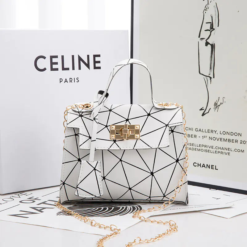 New Leather Stitching Kelly Small Square Hand Bag