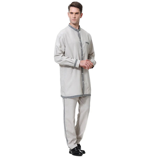 Elegant Men's Muslim Robe Ensemble