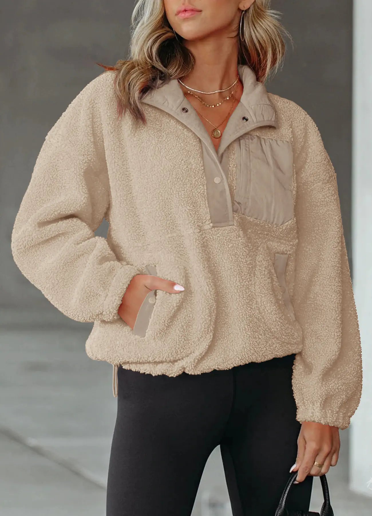 Color Block Half-Zip Women's Sweatshirt