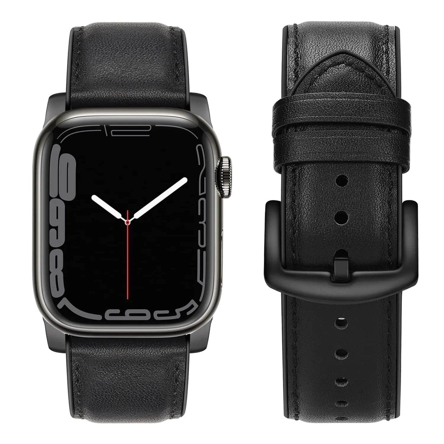 Tasikar Genuine Leather & Silicone Band for Apple Watch