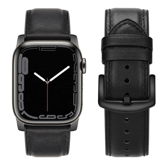 Tasikar Genuine Leather & Silicone Band for Apple Watch