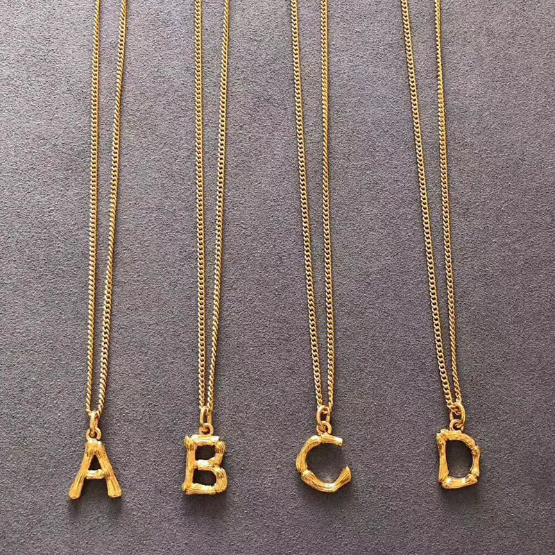 Alphabet Charm Gold Necklace