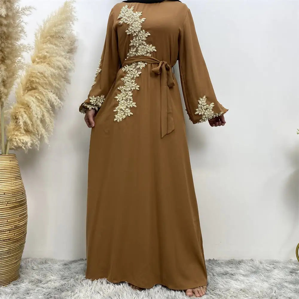 Elegant Ice Silk Muslim Dress