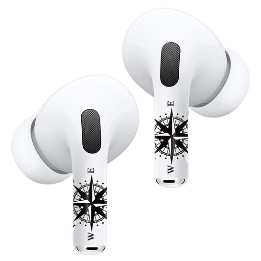 ROCKMAX for AirPods Pro Skin Accessories Compass Tattoos for Air Pods Decor Unique Gifts for Boys and Girls Customized Decal Sticker Compatible to AirPods Pro 2nd Generation Case Cover