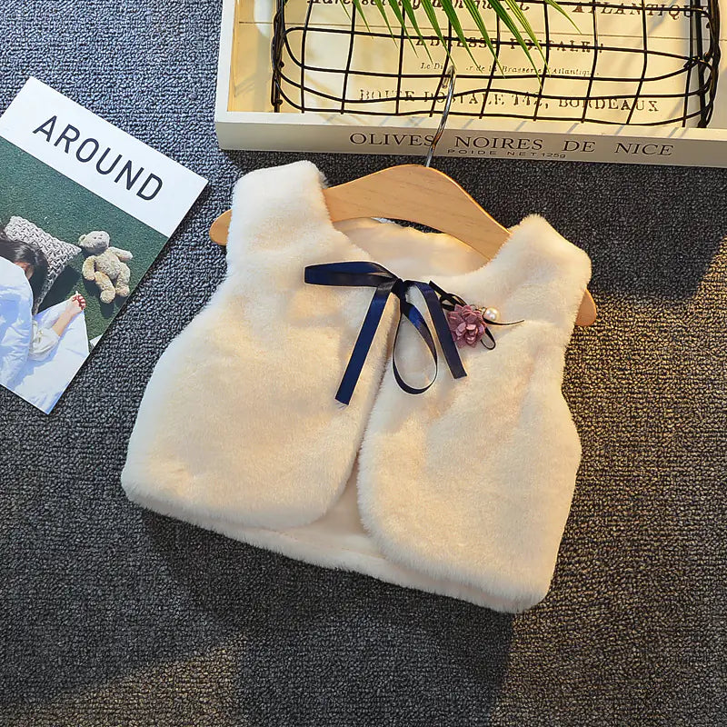 Furry Cotton Girl's Vest