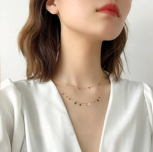 French Elegance Layered Disc Choker