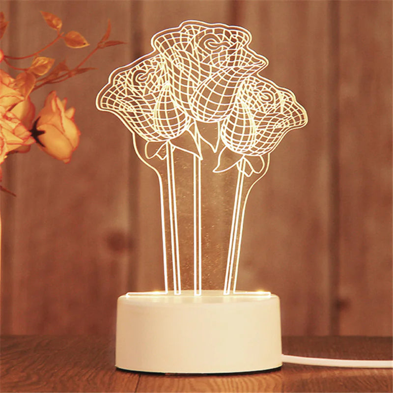 Romantic 3D Acrylic LED Lamp