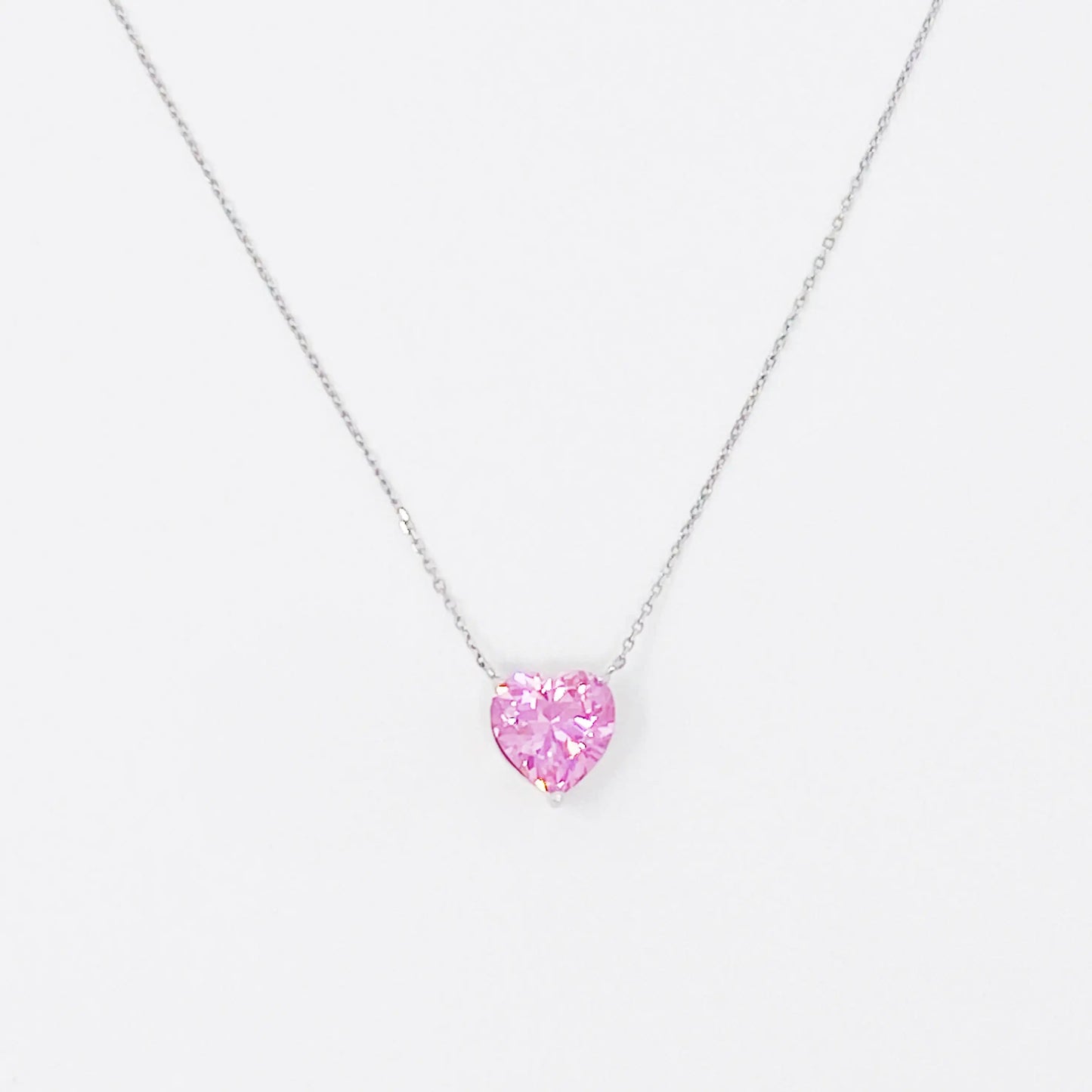 Elegant Sterling Silver Heart Pendant Necklace