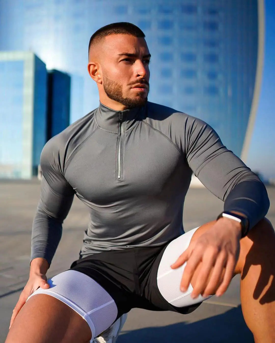 Athletic Half-Zip Workout Tee