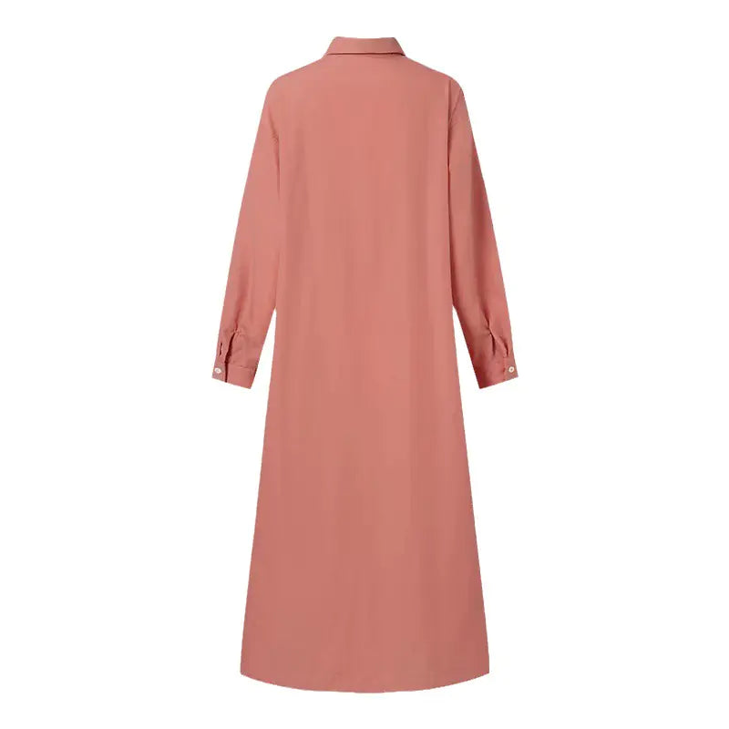 2023 Elegant Long Sleeve Muslim Cardigan Dress