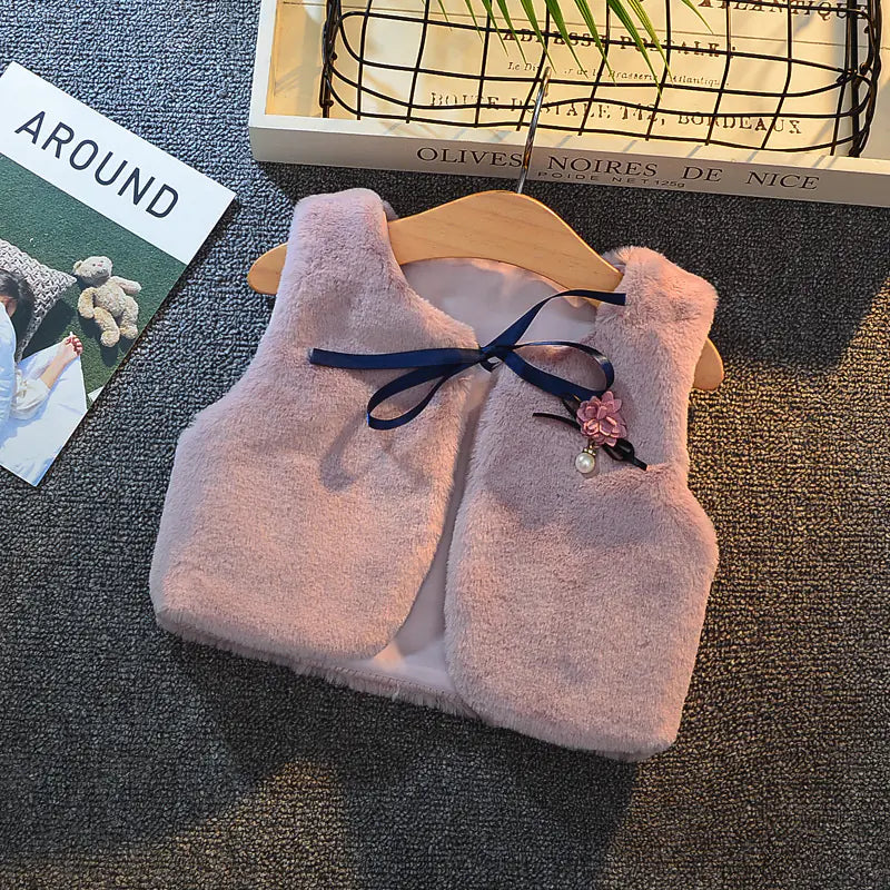 Furry Cotton Girl's Vest