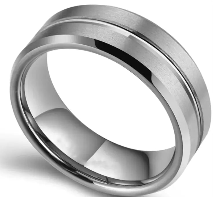 Modern Black Tungsten Men's Ring