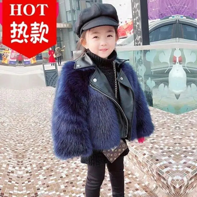 Kids' Luxe Faux Fox Jacket - Military Green