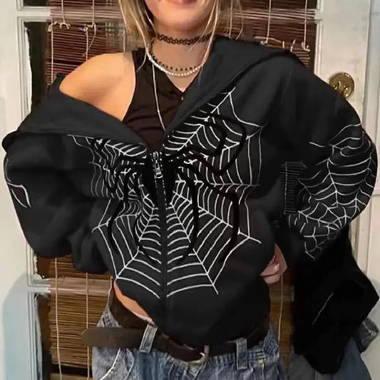 Spider Web Zip Hoodie