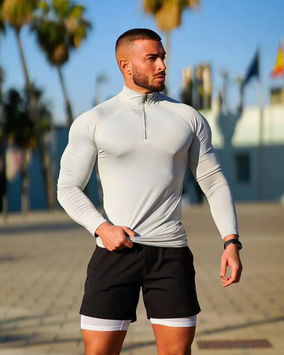 Athletic Half-Zip Workout Tee