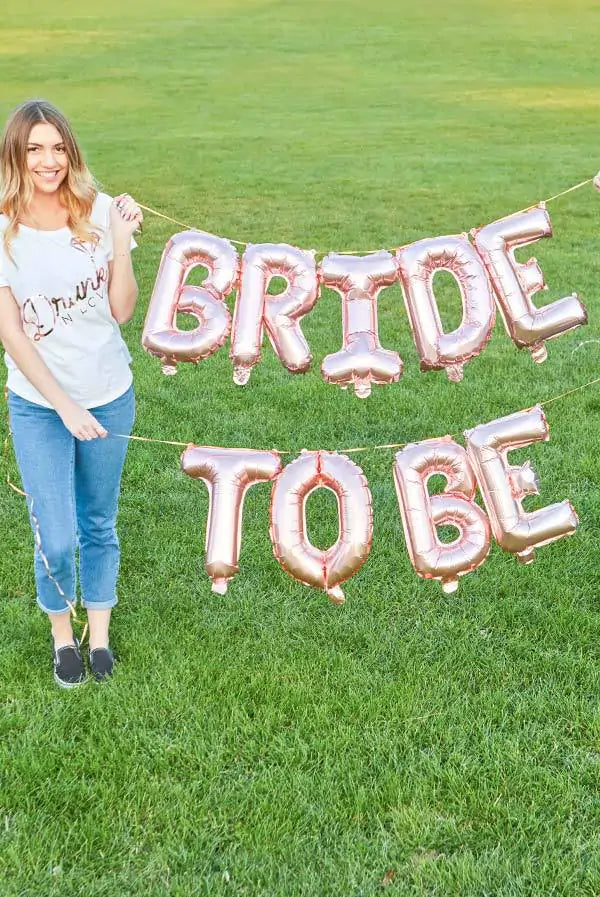 Lets Flamingle Rose Gold 16" Balloon Banner | Multiple phrases!