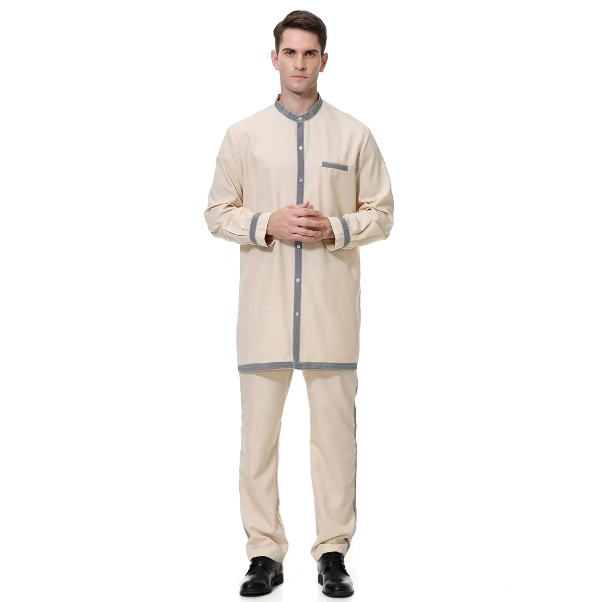 Elegant Men's Muslim Robe Ensemble