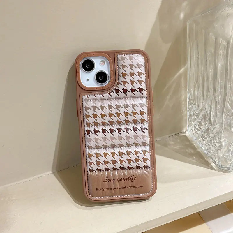 Chic Houndstooth Full Cover Silicone Case
