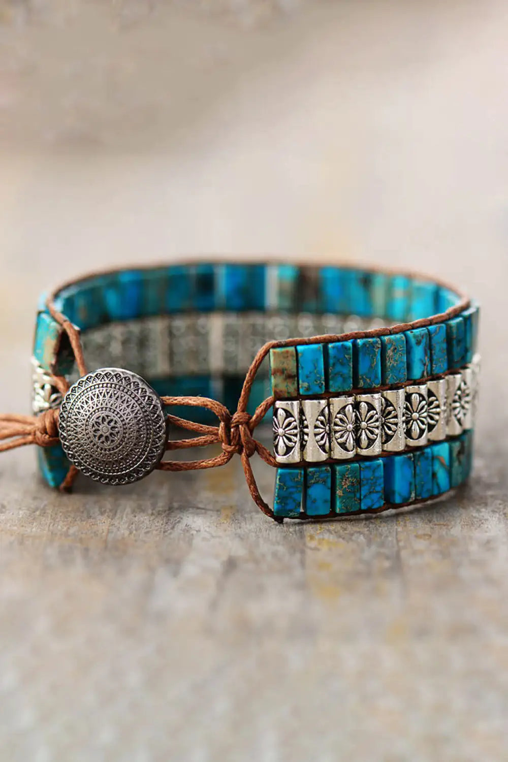 Artisan Triple-Tier Stone Bracelet