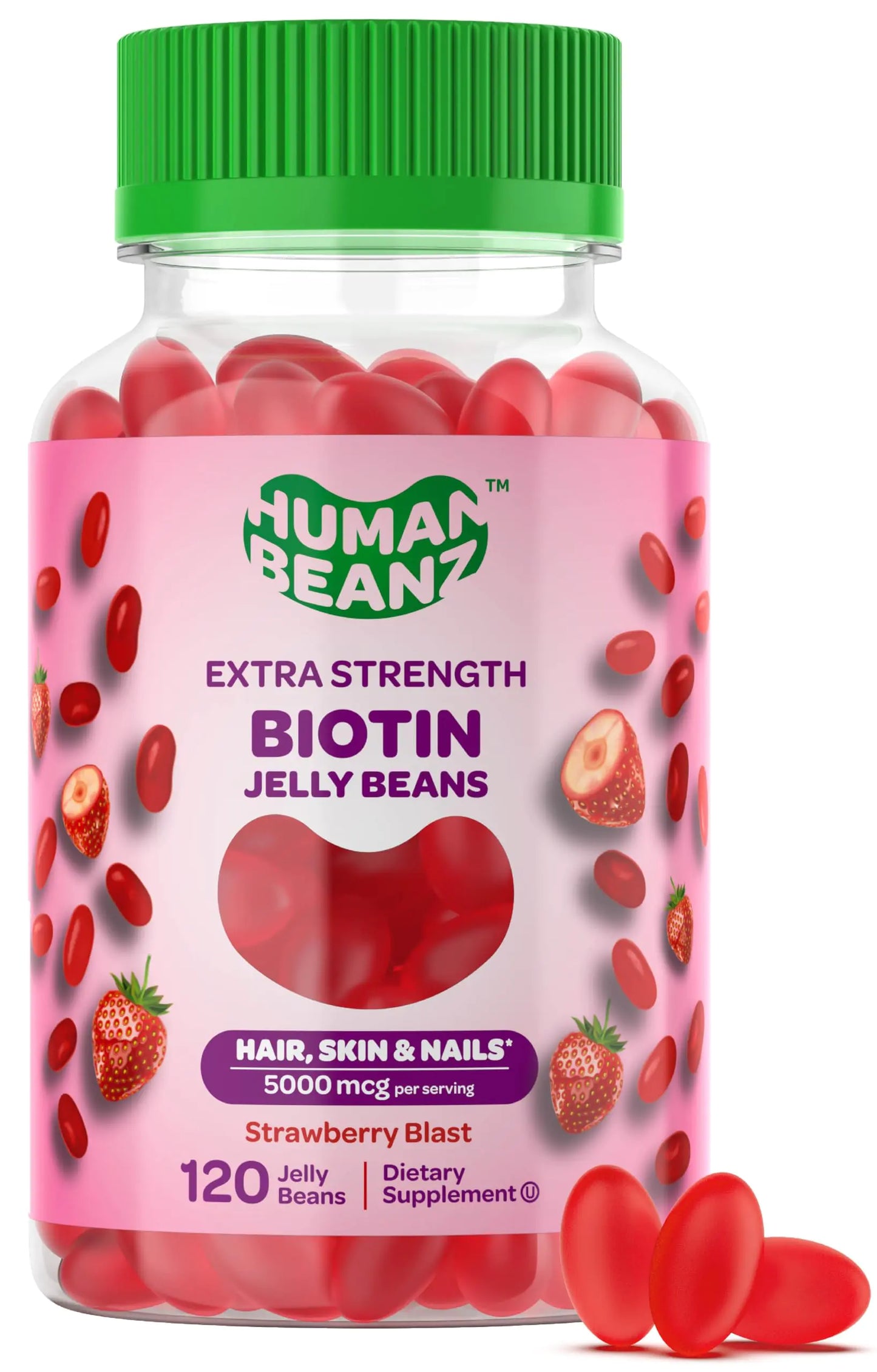 Human Beanz Extra Strength Biotin Jelly Vitamins 5000mcg