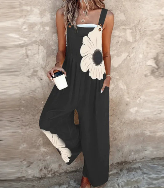 Summer Vintage Floral Jumpsuit for Women
