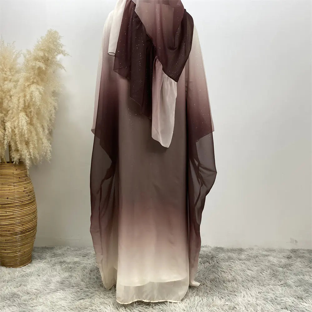 Chiffon Muslim Cardigan & Scarf Set