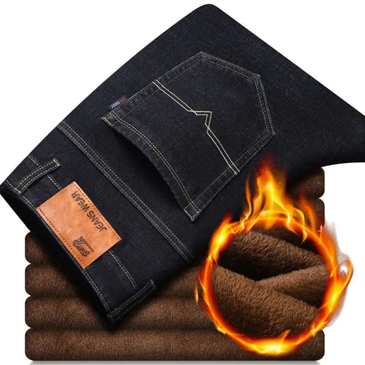 Velvet-Lined Men's Leisure Jeans