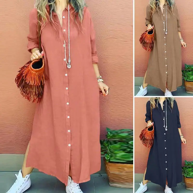 2023 Elegant Long Sleeve Muslim Cardigan Dress